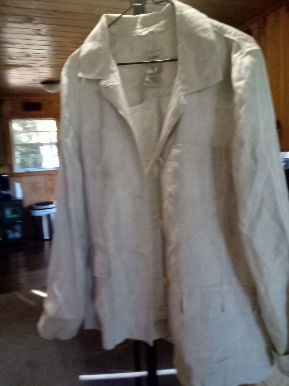 LL Bean Women's XL Beige Linen Blazer/ Shirt